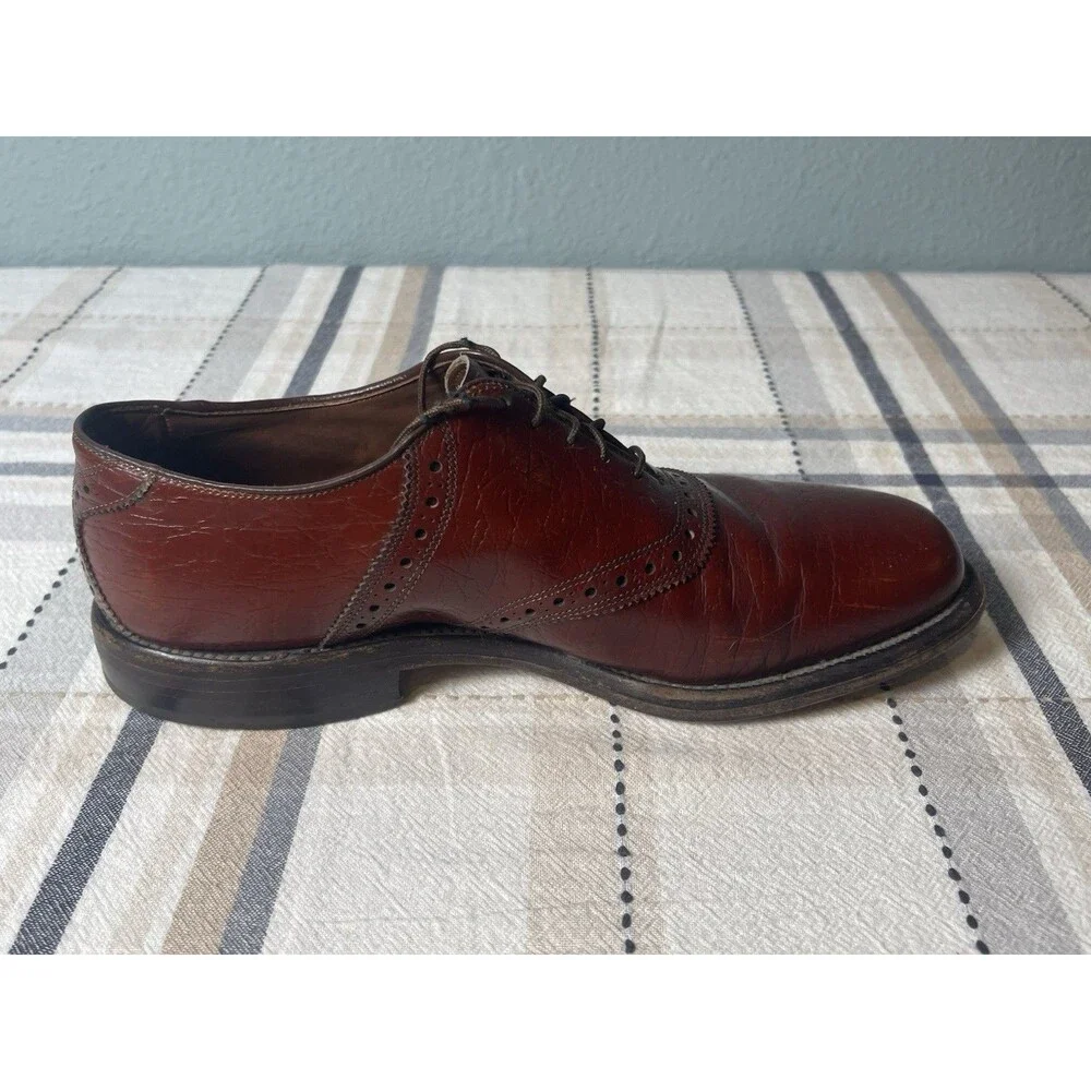 Allen Edmonds Polo Men’s 8.5 D Burgundy Cap Toe Oxford Dress Shoes USA Goodyear